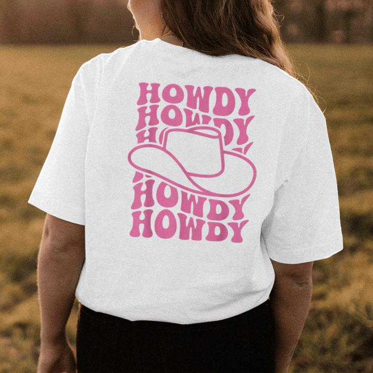 Howdy Western Rodeo Country Southern Cowgirl Vintage Groovy Womens Back Print T-shirt Unique Gifts