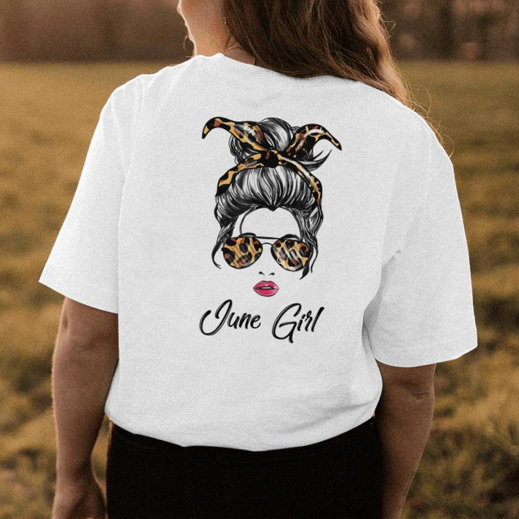 June Girl Classy Mom Life With Leopard Pattern Shades Gift For Women Womens Back Print T-shirt Unique Gifts