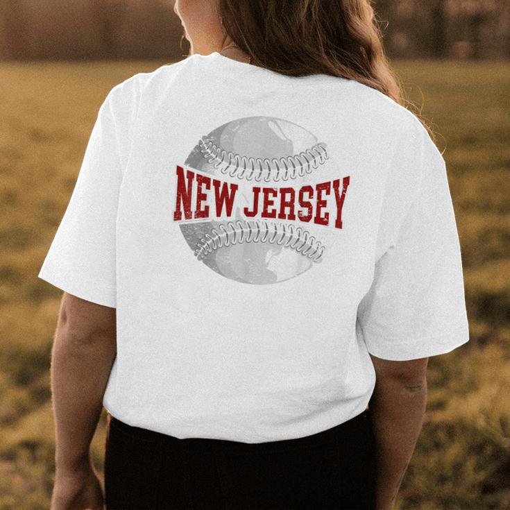 New Jersey Baseball Lovers Nj Moms Dads Garden State Womens Back Print T-shirt Unique Gifts