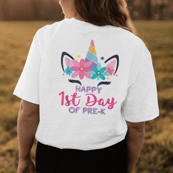 Pre K Unicorn First Day Of School Back To Outfit Girls Womens Back Print T-shirt Unique Gifts