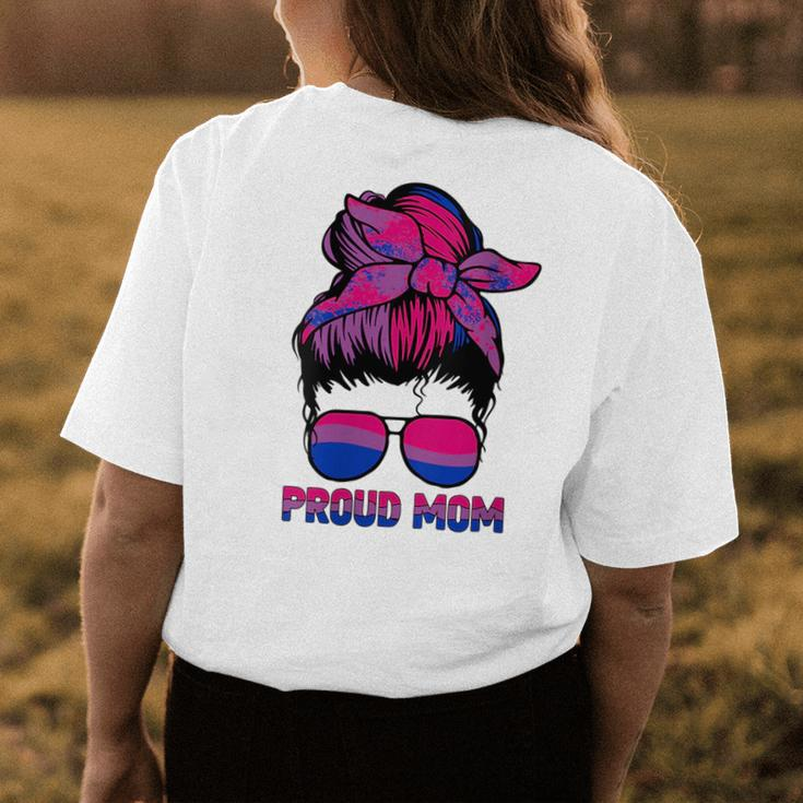 Proud Bisexual Mom Wife Funny Support Bi Lgbt Pride Flag Womens Back Print T-shirt Unique Gifts