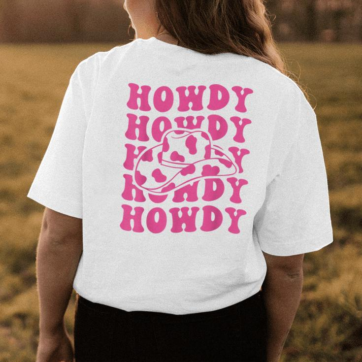 Rodeo White Howdy Western Retro Cowboy Hat Southern Cowgirl Womens Back Print T-shirt Unique Gifts