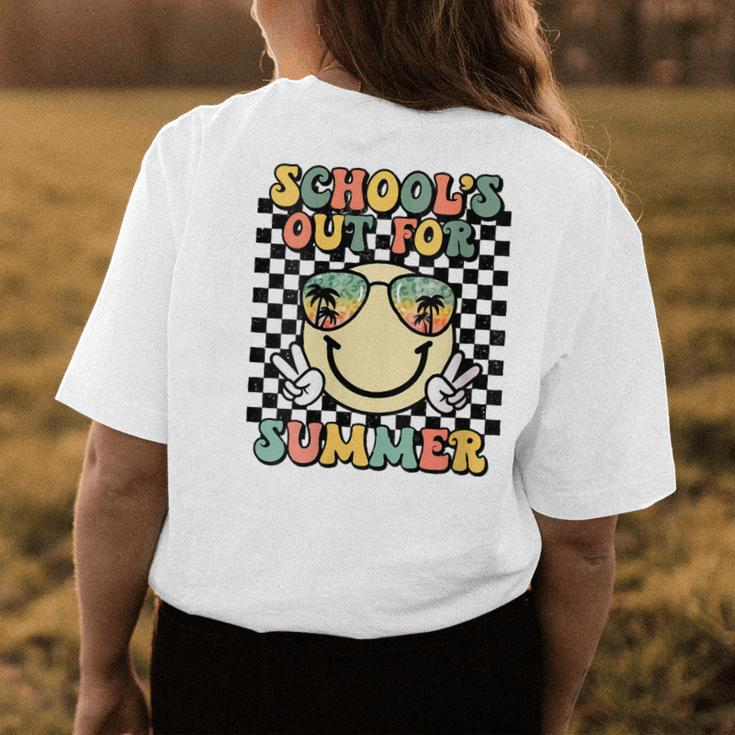 Schools Out For Summer Cute Smile Face Last-Day Of School Womens Back Print T-shirt Unique Gifts