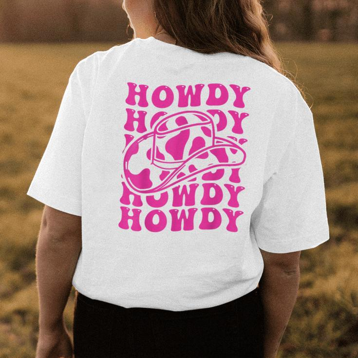 Vintage White Howdy Rodeo Country Western Cowgirl Southern Womens Back Print T-shirt Unique Gifts