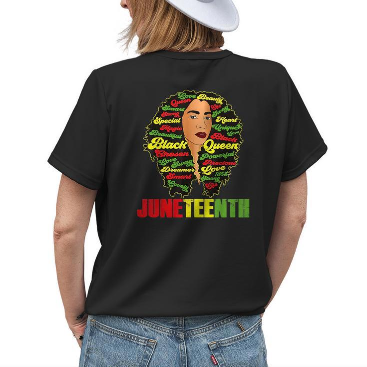 1865 Junenth Queen Celebrate African American Women Womens Back Print T-shirt Gifts for Her