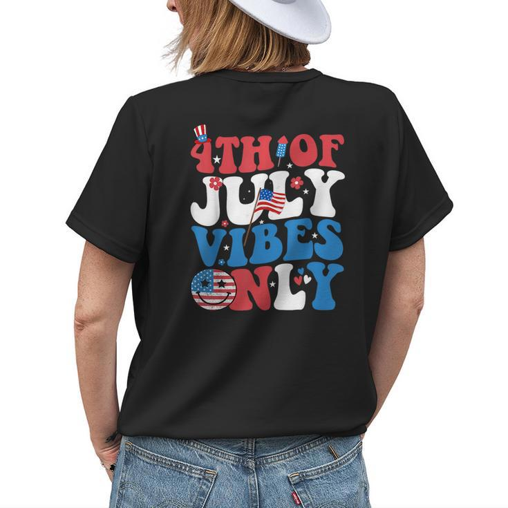 4Th Of July Vibes Only Funny Women Men 4Th Of July Womens Back Print T-shirt Gifts for Her