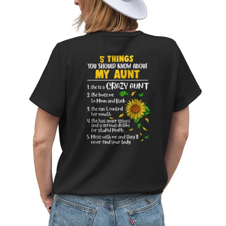 5 Things You Should Know About My Aunt Sunflower Gift Womens Back Print T-shirt Gifts for Her