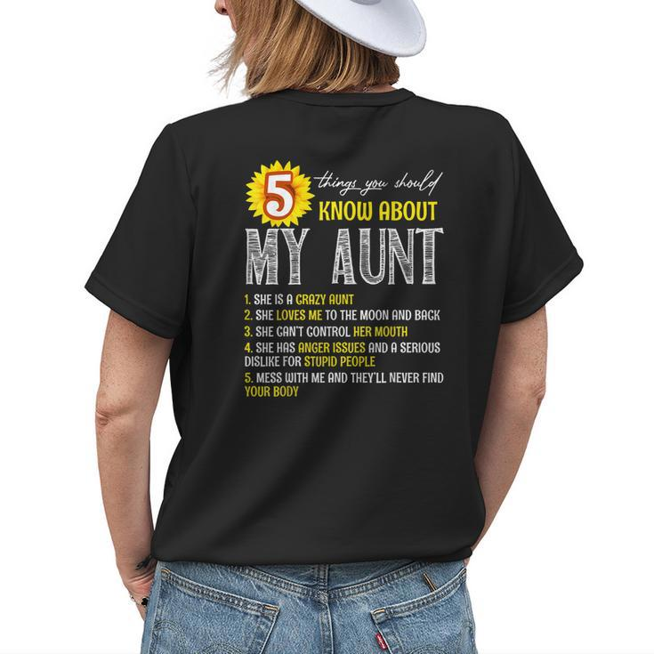 5 Things You Should Know About My Aunt Sunflower Womens Back Print T-shirt Gifts for Her