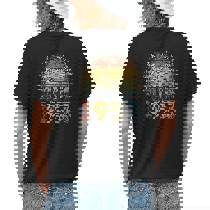 Awesome Since June 1953 Vintage 70Th Birthday Party Retro Womens Back Print T-shirt Gifts for Her