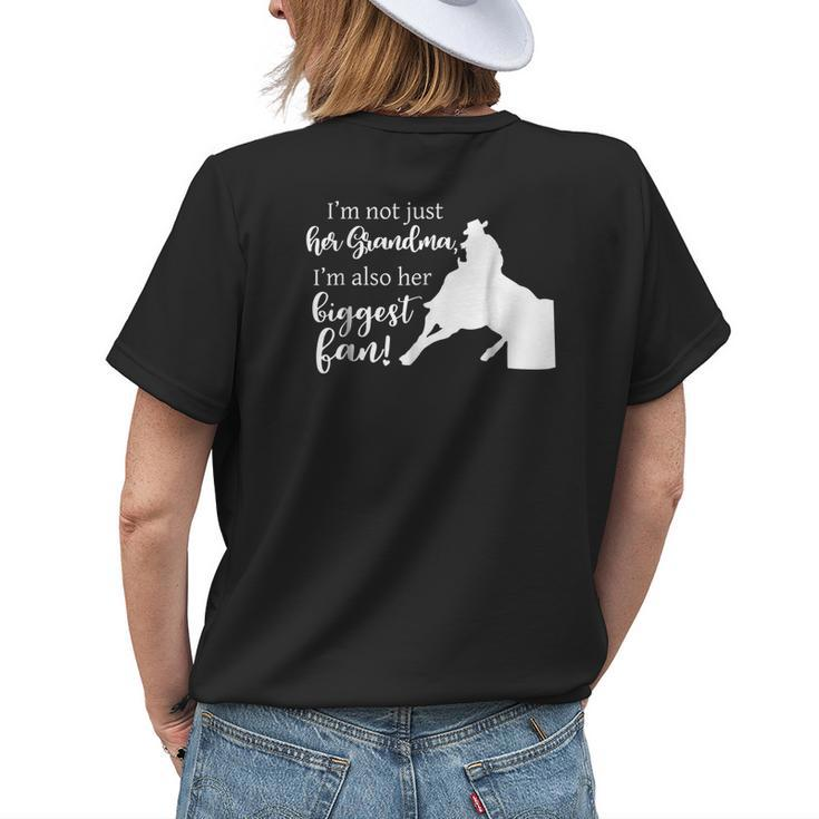 Barrel Racing Grandma T  Cowgirl Horse Riding Racer Womens Back Print T-shirt