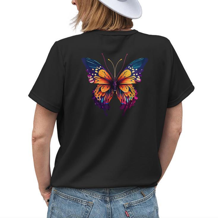 Beautiful Watercolor Butterfly Graphic Womens Back Print T-shirt Gifts for Her