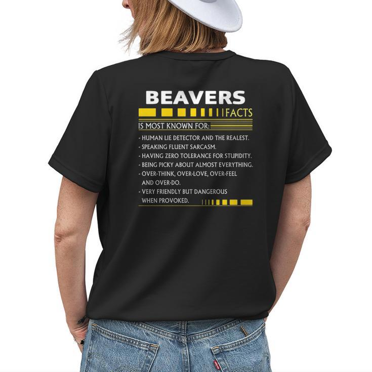 Beavers Name Gift Beavers Facts V3 Womens Back Print T-shirt Gifts for Her