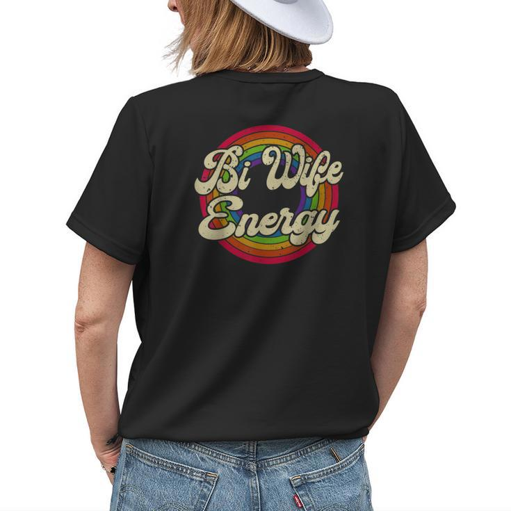 Bi Wife Energy Lgbtq Retro Vintage Womens Back Print T-shirt Gifts for Her