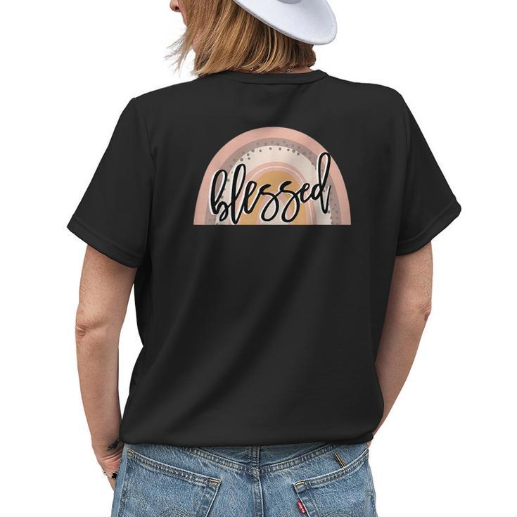 Blessed Boho Rainbow Design - Faith Based Christian Gift Faith Funny Gifts Womens Back Print T-shirt Gifts for Her