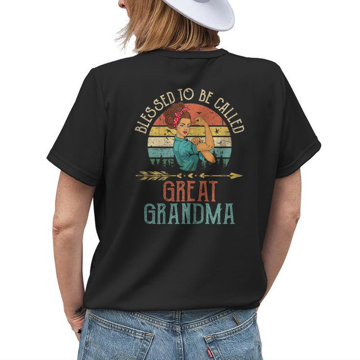 Blessed Great Grandma Floral Grandma Mothers Day Gift Gift For Womens Womens Back Print T-shirt