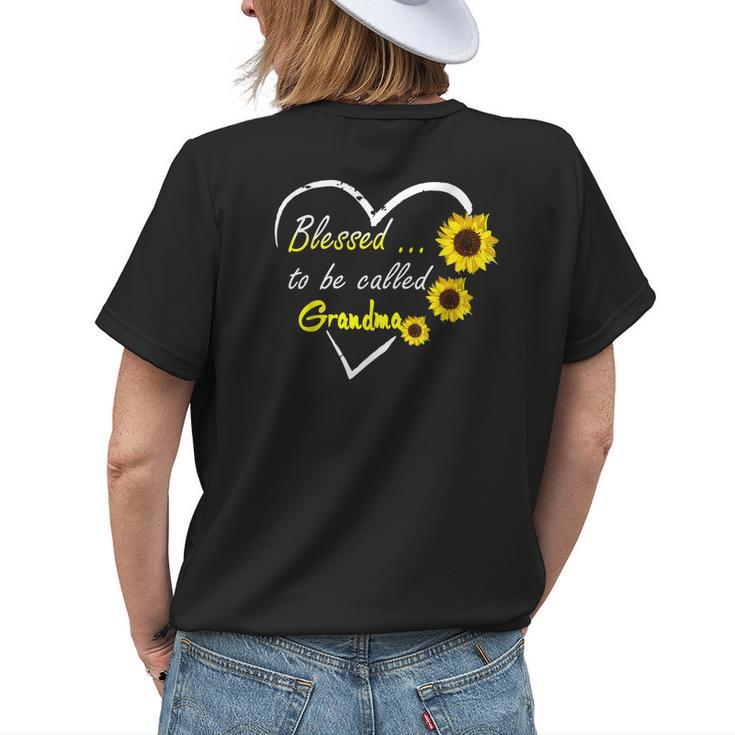 Blessed To Be Called Grandma Sunflower Gift Womens Back Print T-shirt