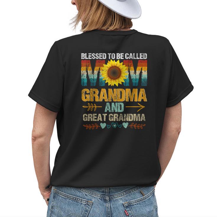 Blessed To Be Called Mom Grandma Great Grandma Mothers Day Womens Back Print T-shirt