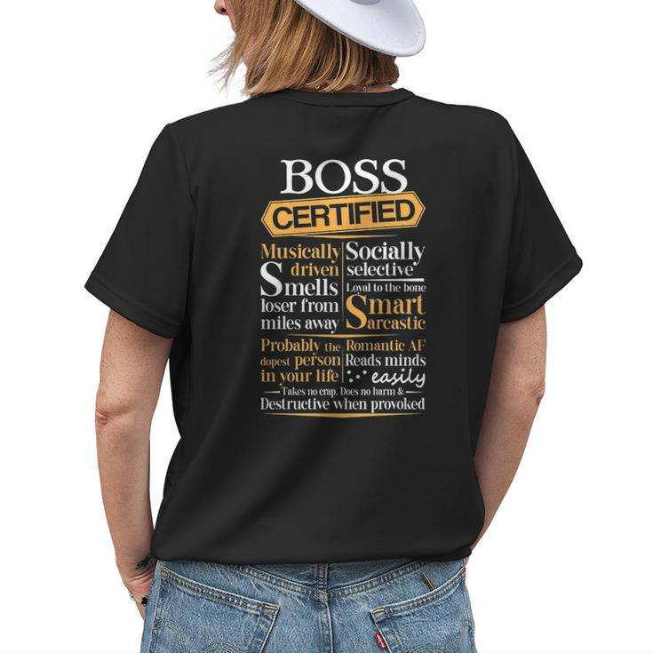 Boss Name Gift Certified Boss Womens Back Print T-shirt Gifts for Her