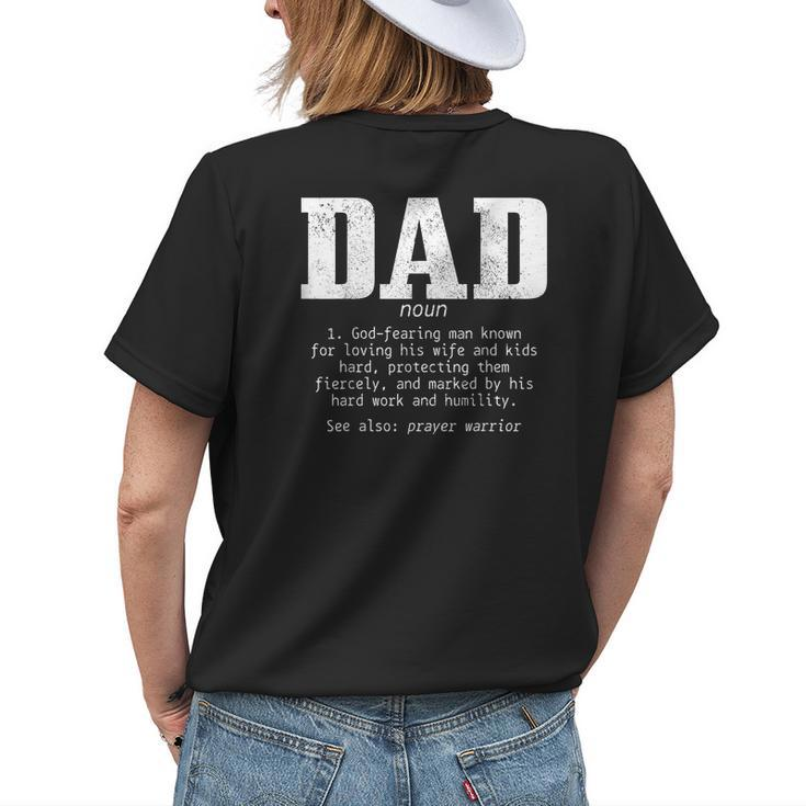 Christian Dad Religious Faith Bible Verse Fathers Day Womens Back Print T-shirt Gifts for Her