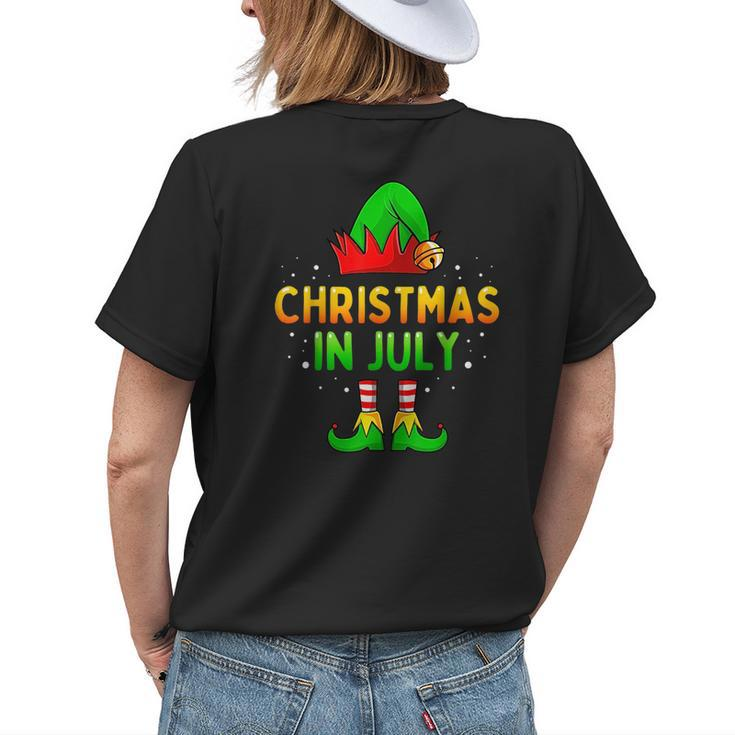 Christmas In July Santa Elf Funny Xmas Men Women Kids Womens Back Print T-shirt Gifts for Her