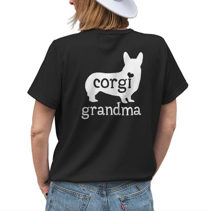 Corgi Grandma  Cute Corgi Dog Lover Mothers Day Gifts  Womens Back Print T-shirt