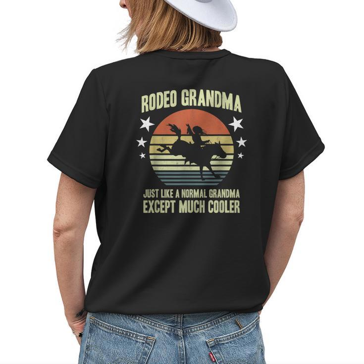 Cowgirl Women Horse Rider Rancher Grandmother Rodeo Grandma Womens Back Print T-shirt