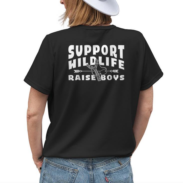 Funny Boy Dad Mom Parent Support Wildlife Raise Boys Womens Back Print T-shirt Gifts for Her