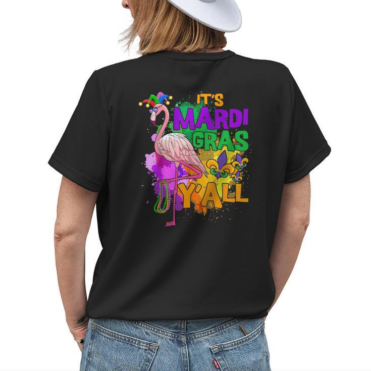Funny Carnival Party Gift Idea Flamingo Mardi Gras Flamingo Funny Gifts Womens Back Print T-shirt Gifts for Her