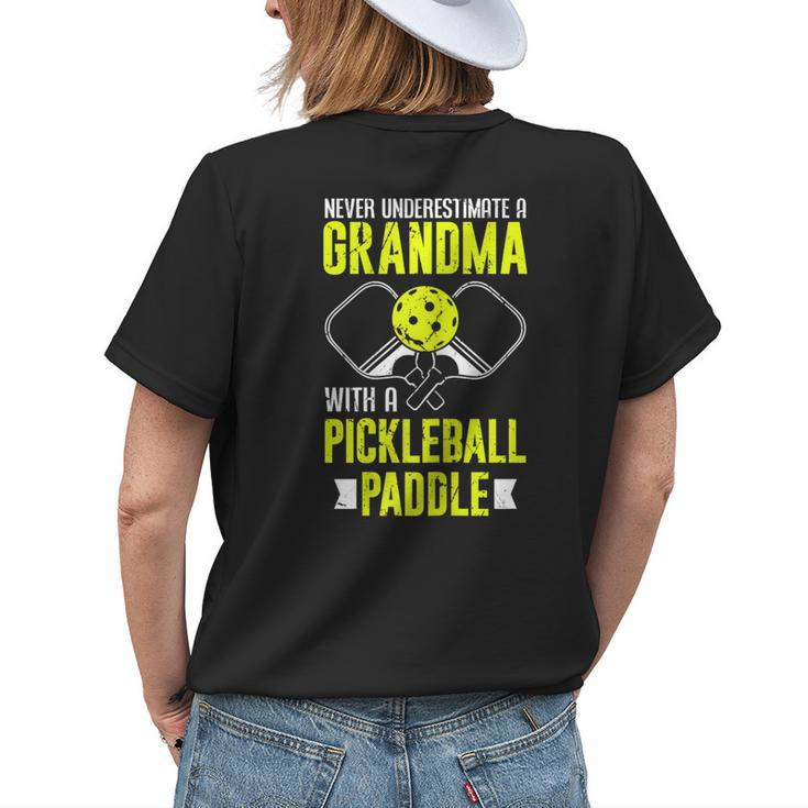Funny Pickleball Grandma Graphic For Women Pickleball Player  Womens Back Print T-shirt