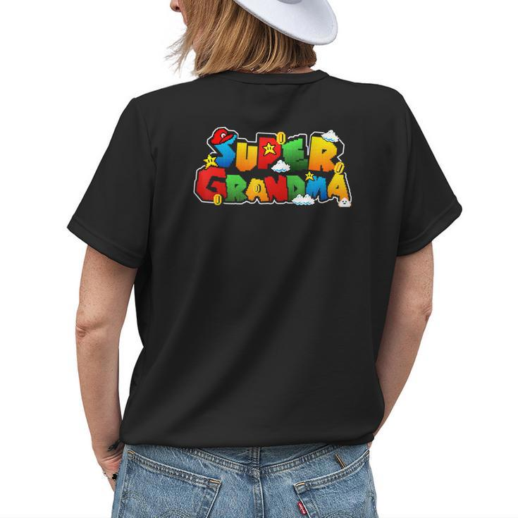 Gamer Super Grandma Funny Gamer Gifts For Grandma  Womens Back Print T-shirt