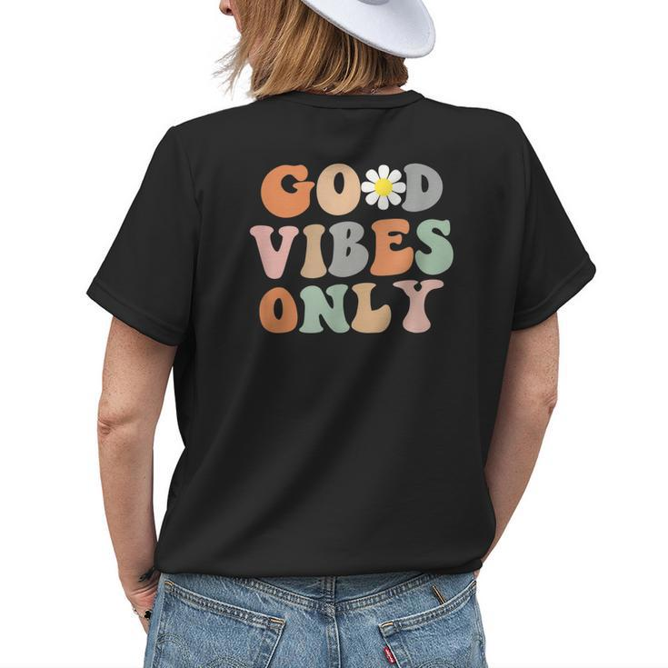 Good Vibes Only Retro With Daisy Womens Back Print T-shirt Gifts for Her