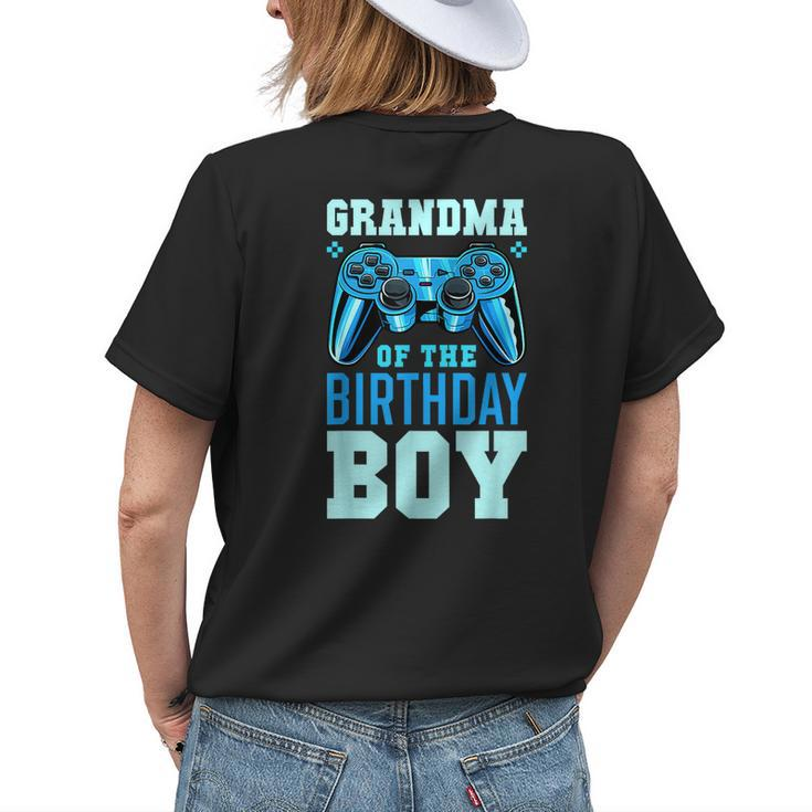 Grandma Of The Birthday Boy Matching Video Gamer Birthday Womens Back Print T-shirt Gifts for Her