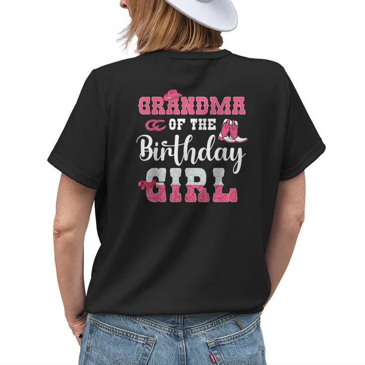Grandma Of The Birthday Girl Western Cowgirl Themed 2Nd Bday Womens Back Print T-shirt Gifts for Her