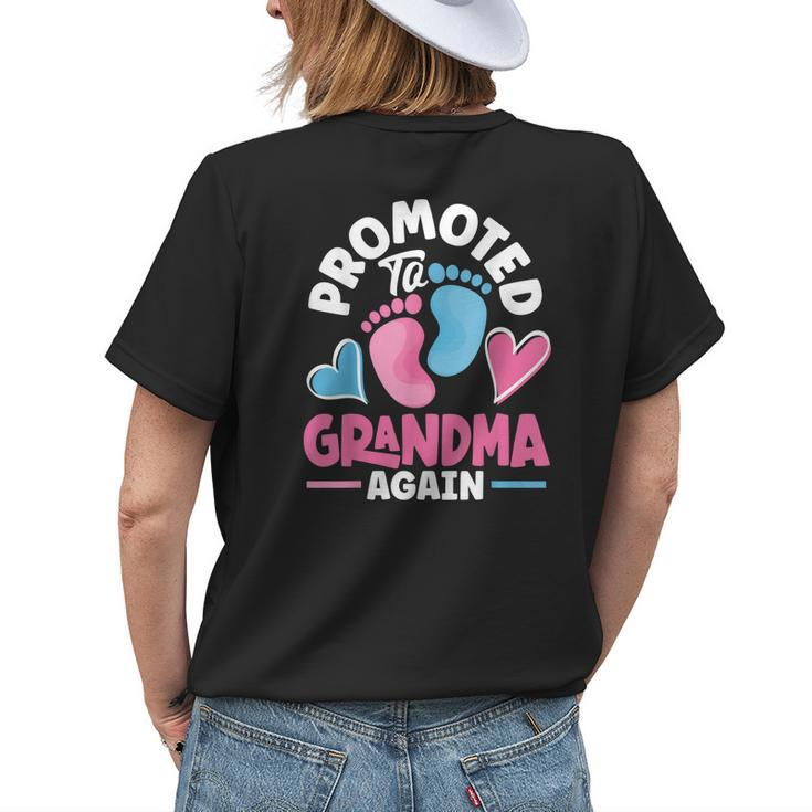 Grandparents Day Grandma Grandpa Promoted To Grandma Again Womens Back Print T-shirt