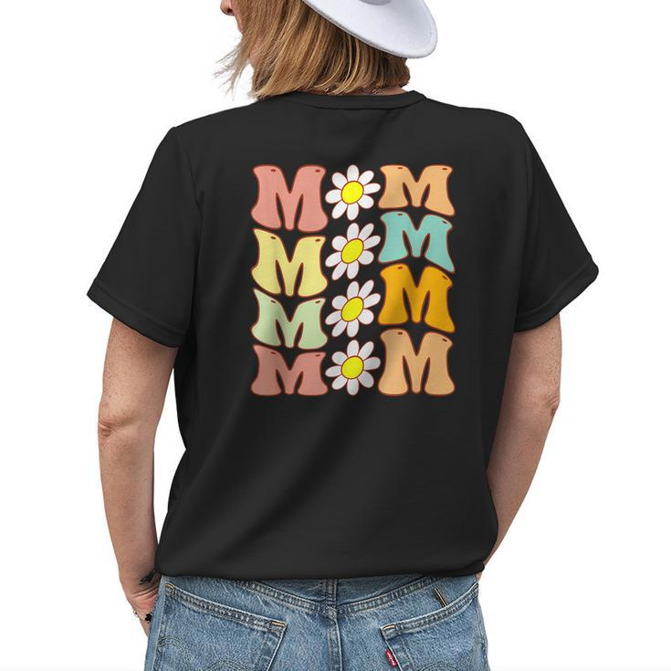 Groovy Mom Daisy Flower Funny Mothers Day For Mom Of Girl Womens Back Print T-shirt Gifts for Her