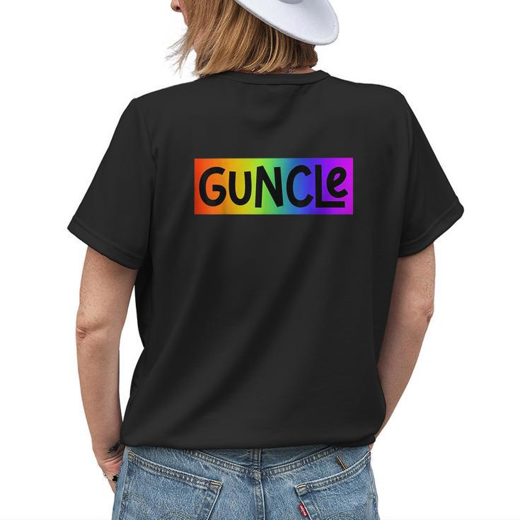 Guncle Gay Uncle Pride Rainbow Guncle Womens Back Print T-shirt Gifts for Her