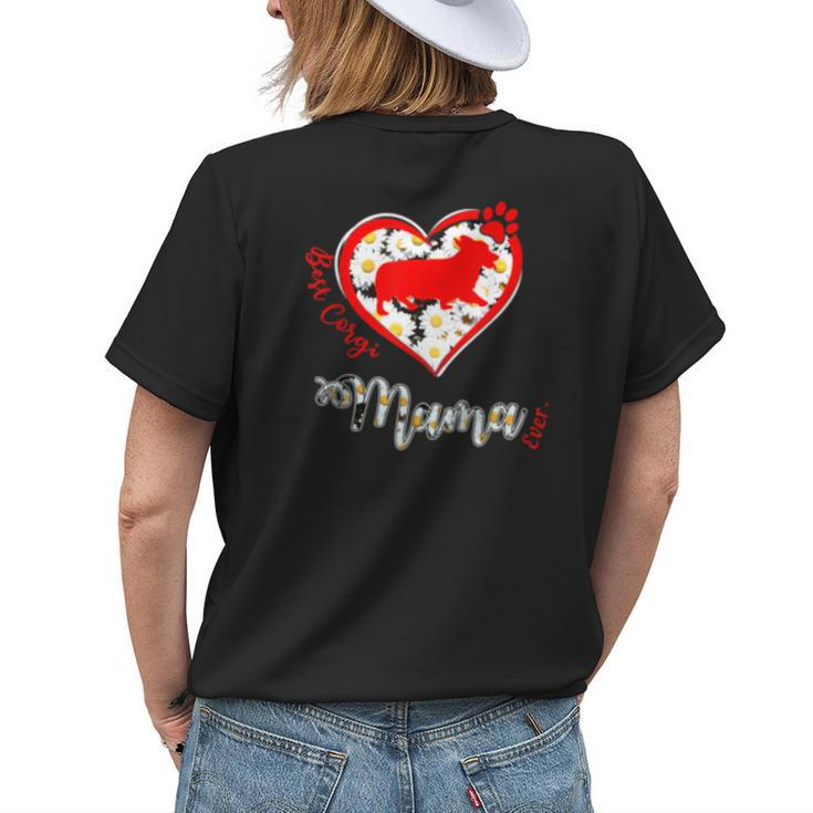Heart Dog Funny Best Corgi Mama Funny Mothers Day Womens Back Print T-shirt Gifts for Her