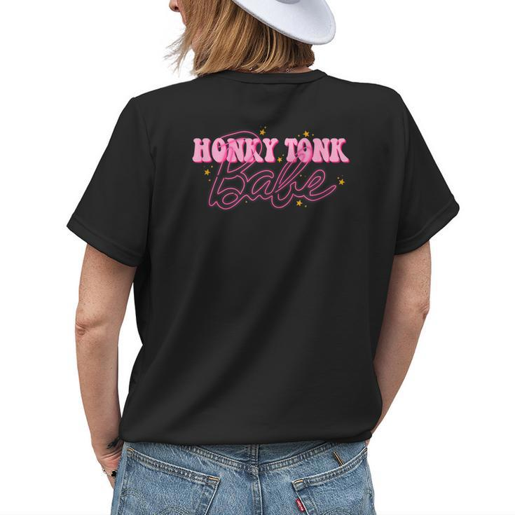 Honky Tonk Babe Space Cowgirl Outfit 70S Costume For Women Womens Back Print T-shirt Gifts for Her