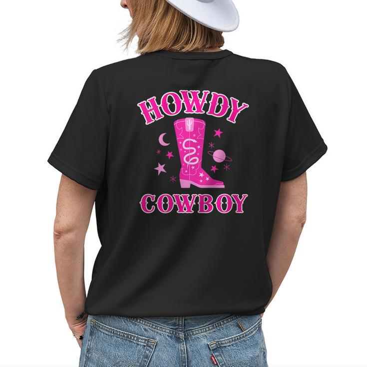 Howdy Rodeo Hot Pink Wild Western Yeehaw Cowgirl Country Gift For Womens Womens Back Print T-shirt Gifts for Her