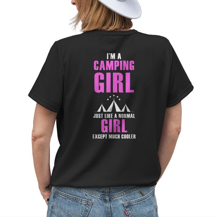 Im A Cool Camping Girl Funny Women Hiking Hunting Womens Back Print T-shirt Gifts for Her
