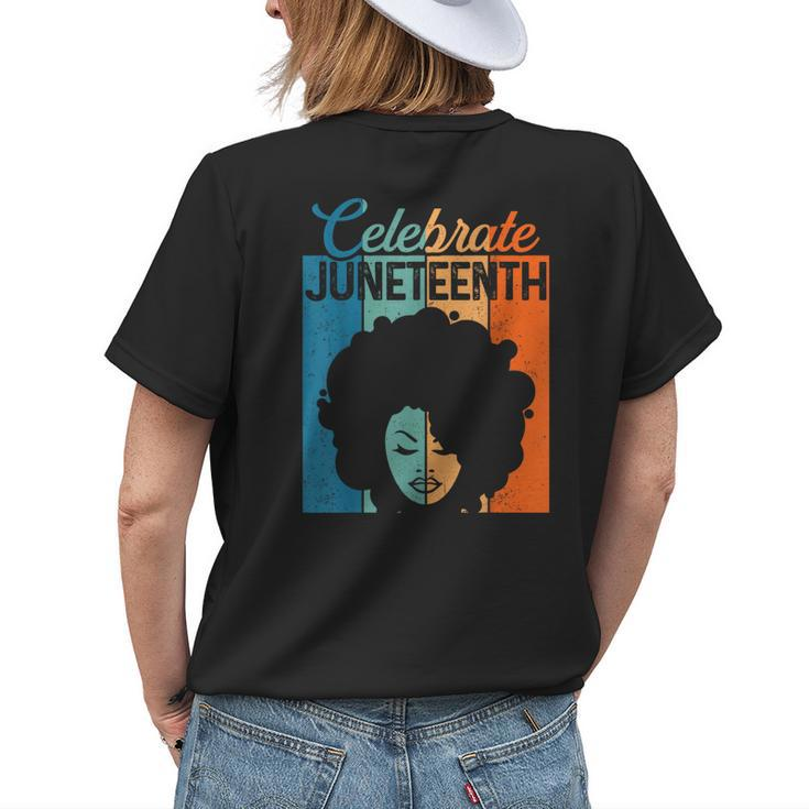 Junenth Afro Black Women 1865 Independence Day Womens Back Print T-shirt Gifts for Her