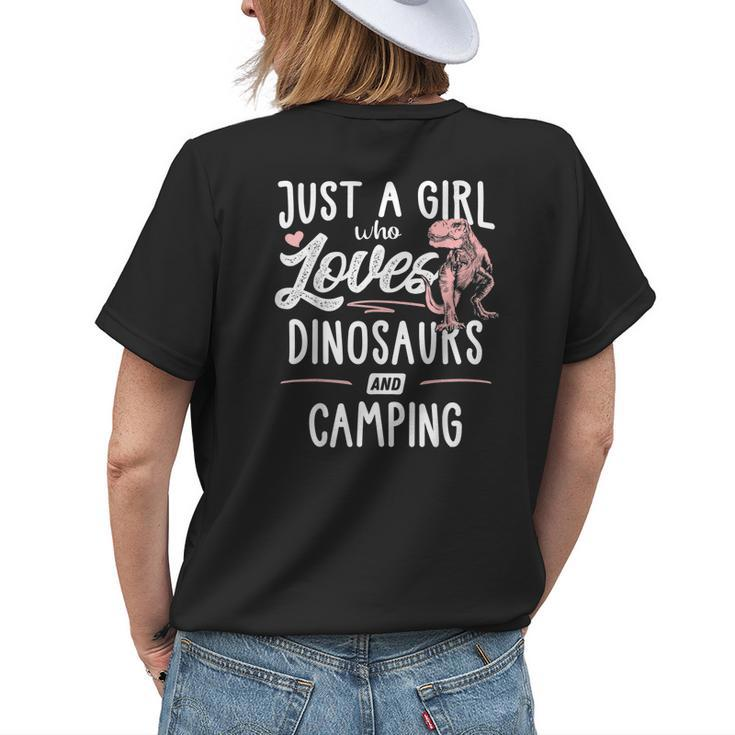 Just A Girl Who Loves Dinosaurs And Camping Dinosaur Womens Back Print T-shirt Gifts for Her