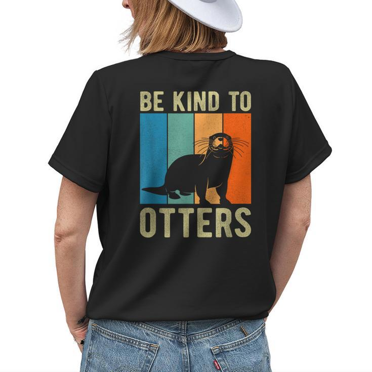 Kids Otter Pun Be Kind To Otters Be Kind To Others Womens Back Print T-shirt Gifts for Her
