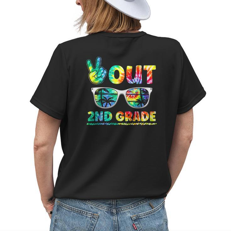 Last Day Of School Peace Out 2Nd Grade Teachers Kids Womens Back Print T-shirt Gifts for Her