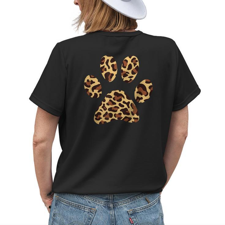 Leopard Paw Skin Love Vintage For Women Men Womens Back Print T-shirt Gifts for Her