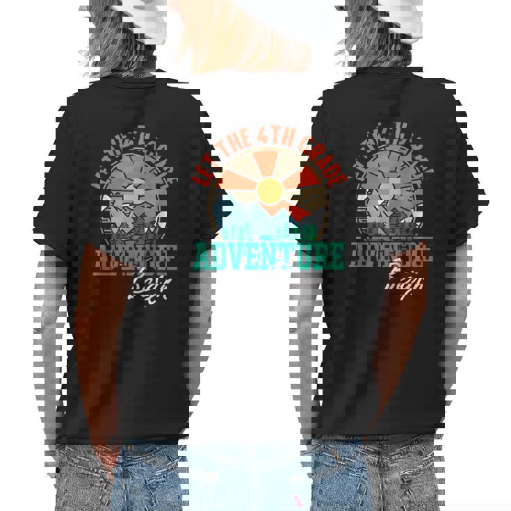 Let The 4Th Grade Grade Adventure Begin 4Th Grade Teacher Womens Back Print T-shirt Gifts for Her