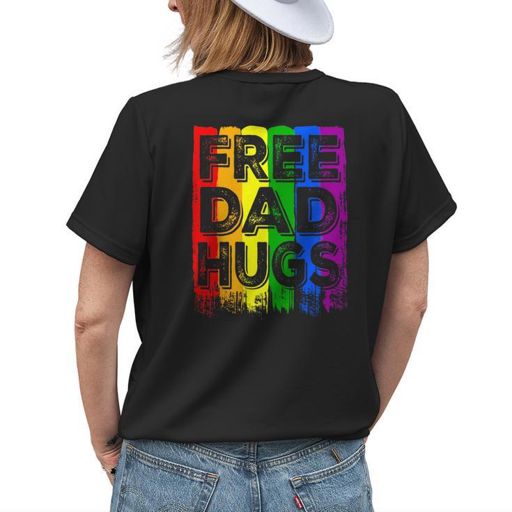 Lgbt Flag Proud Dad Free Mom Hugs Gay Lesbian Pride Rainbow Womens Back Print T-shirt Gifts for Her