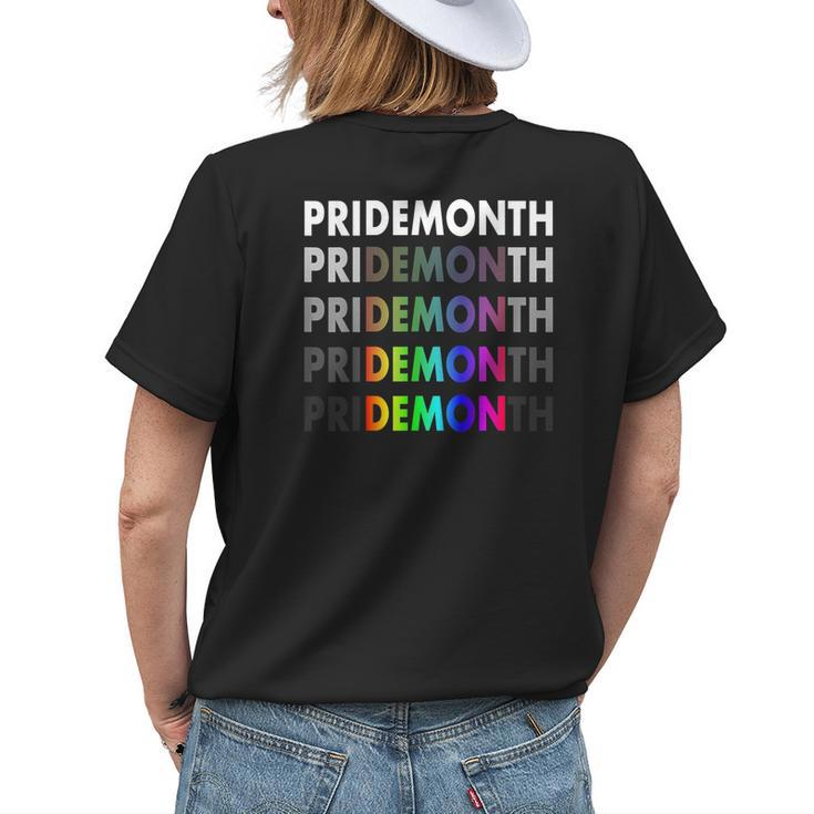 Lgbt Pride Month Demon For Gay Pride Month Festival Rainbow Womens Back Print T-shirt Gifts for Her