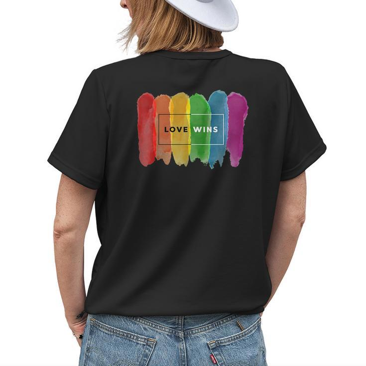 Lgbt Rainbow Gay Pride Lgbtq Equality Love Wins Men Women Womens Back Print T-shirt Gifts for Her