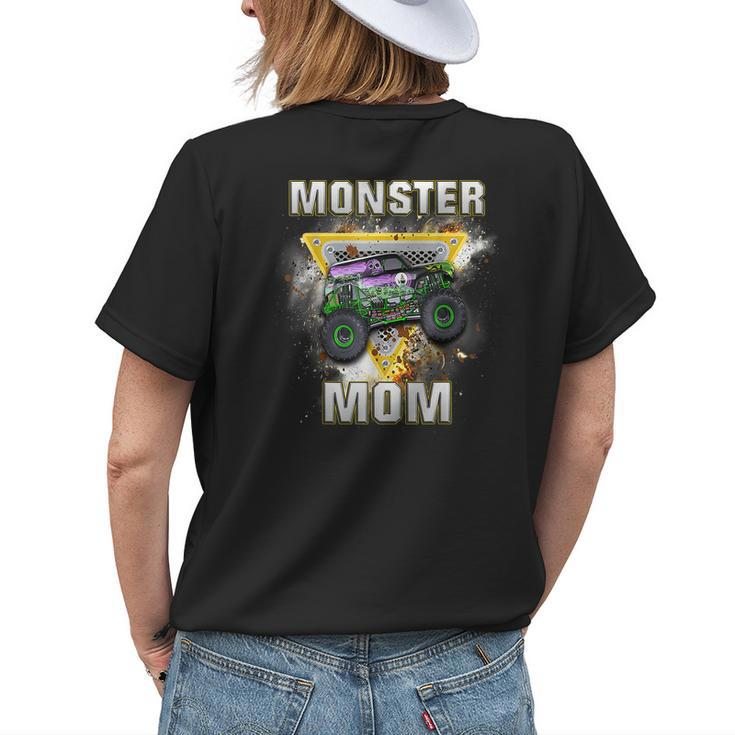 Monster Truck Are My Jam Monster Truck Mom Womens Back Print T-shirt Gifts for Her
